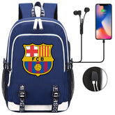 Barcelona Football Club  USB Charging Backpack School Note Book Laptop Travel Bags